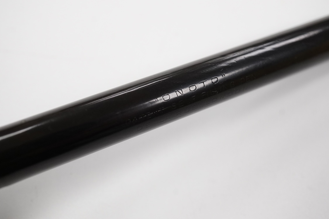 A De La Rue Onoto piston fill fountain pen with over and under feed